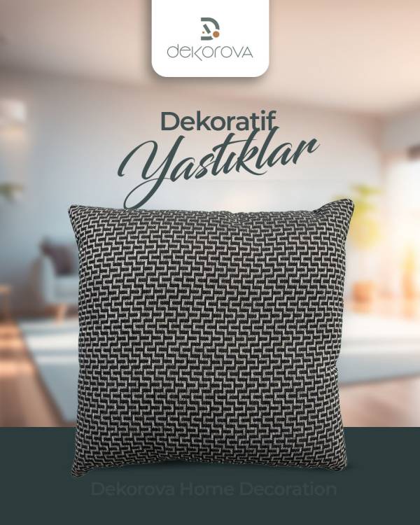 Antrasit Dokuma Desen Yastık